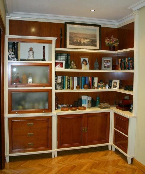 Libreria combinando laca patinada y Cerezo