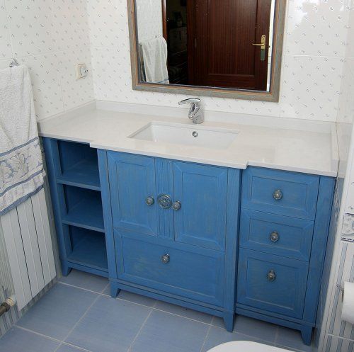 Mueble baño azul