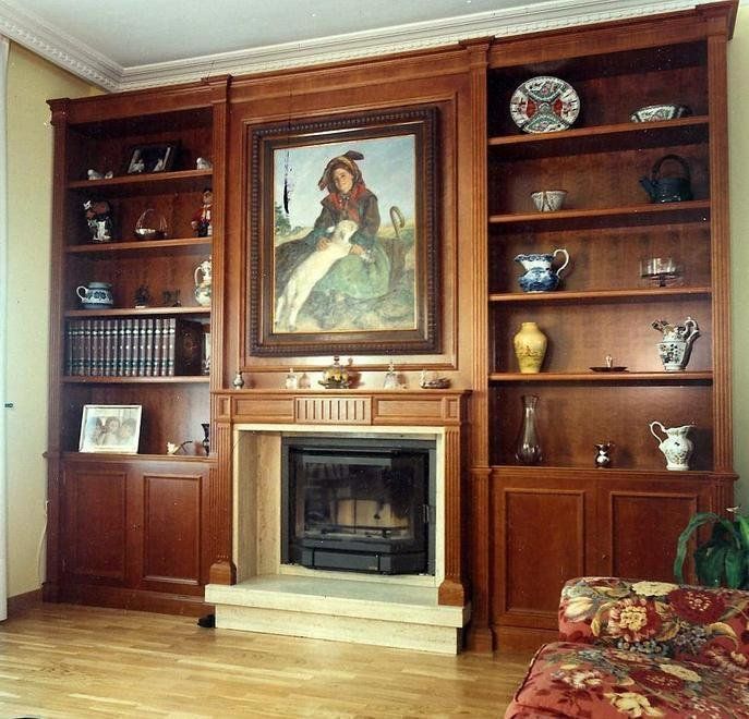 Librería en Cerezo con chimenea