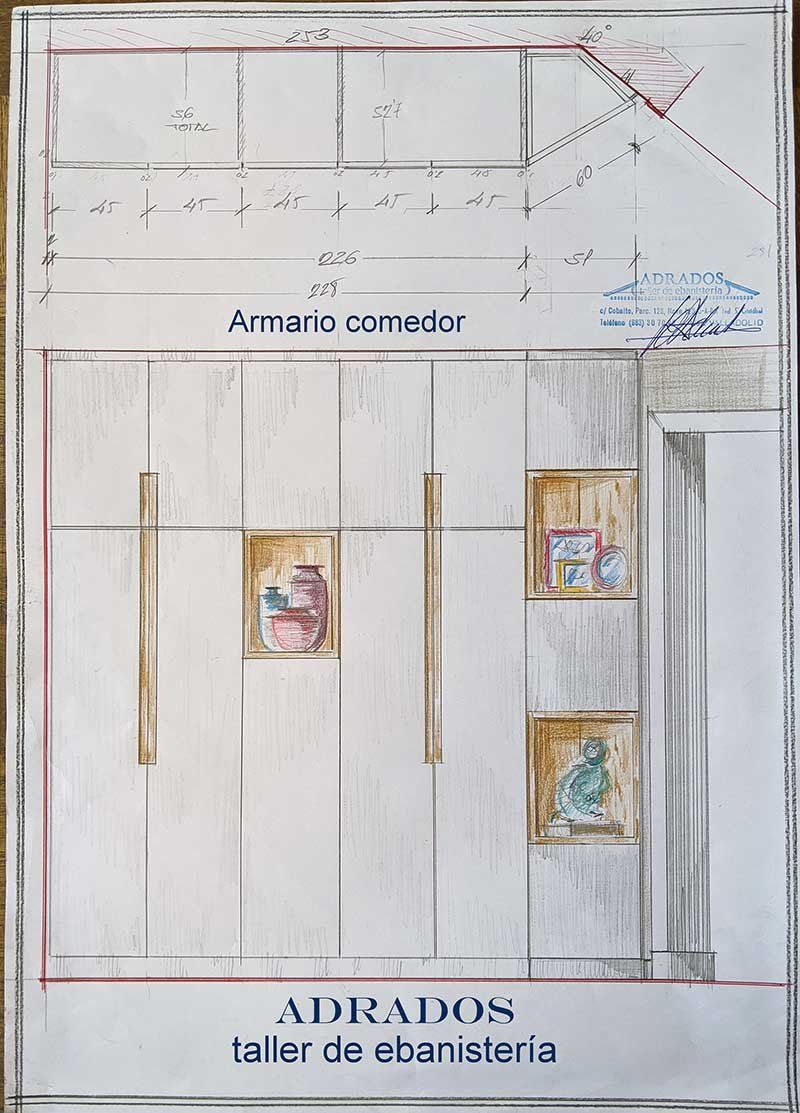Armario hornacinas en Nogal