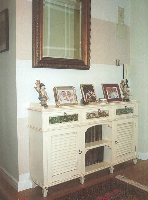 Cubreradiador en laca patinada