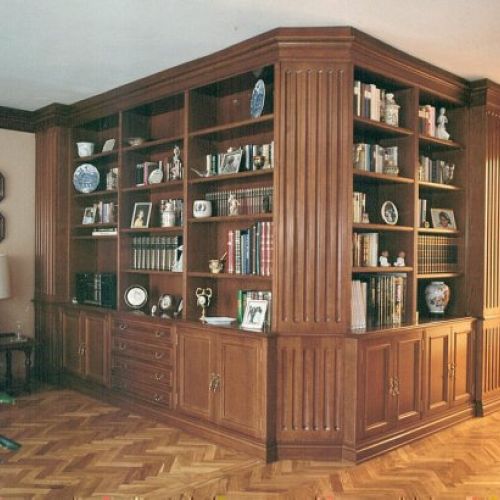 Libreria de esquina en Roble teñido