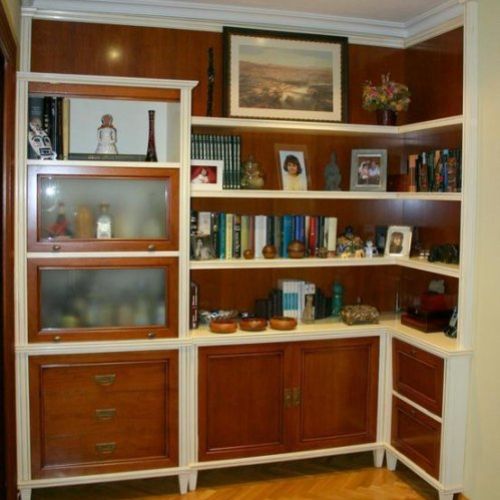 Libreria combinando laca patinada y Cerezo