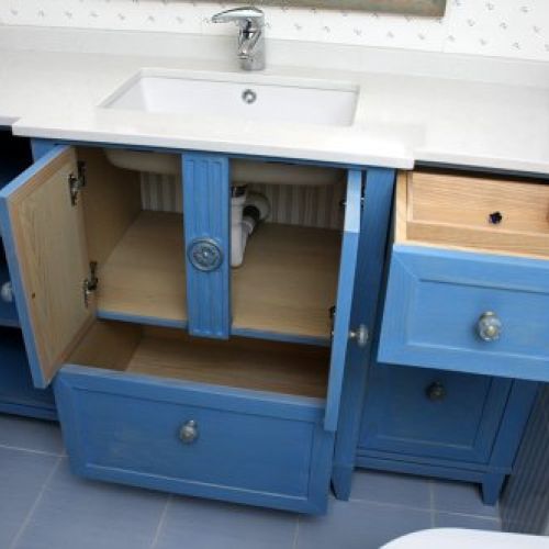 Mueble baño azul