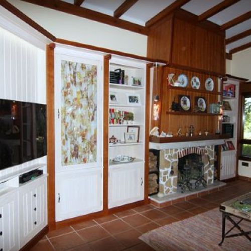 Librería pino en dos tonos